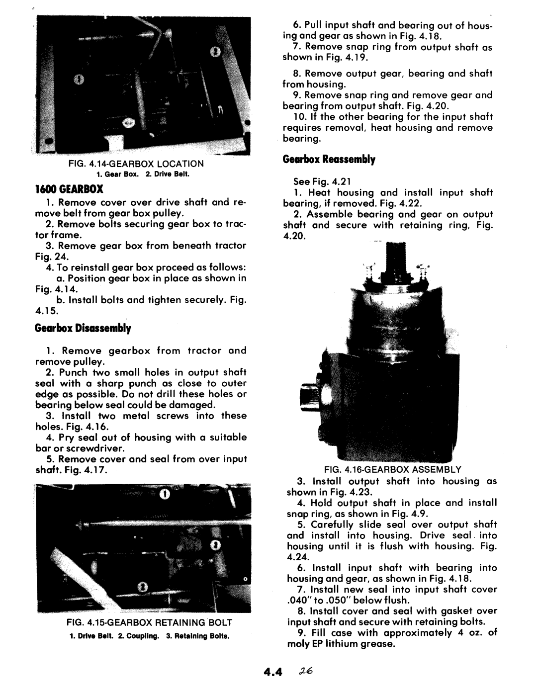 Snapper 1600, 1650, 1855 Series manual 