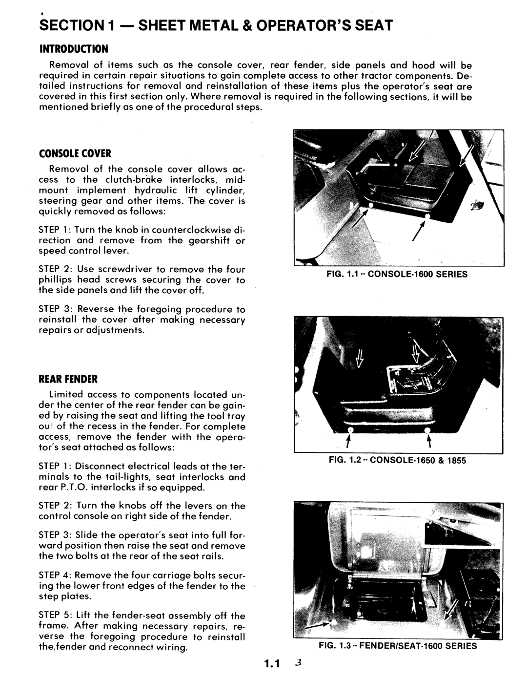 Snapper 1600, 1650, 1855 Series manual 