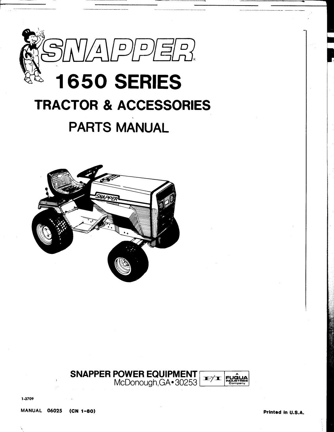 Snapper 1650 Series manual 