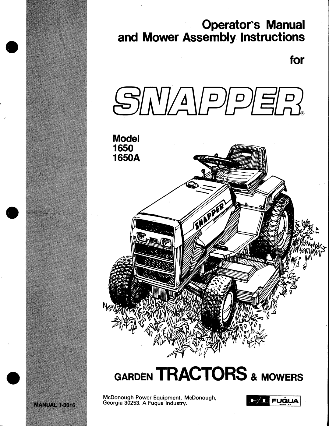 Snapper 1650A manual 
