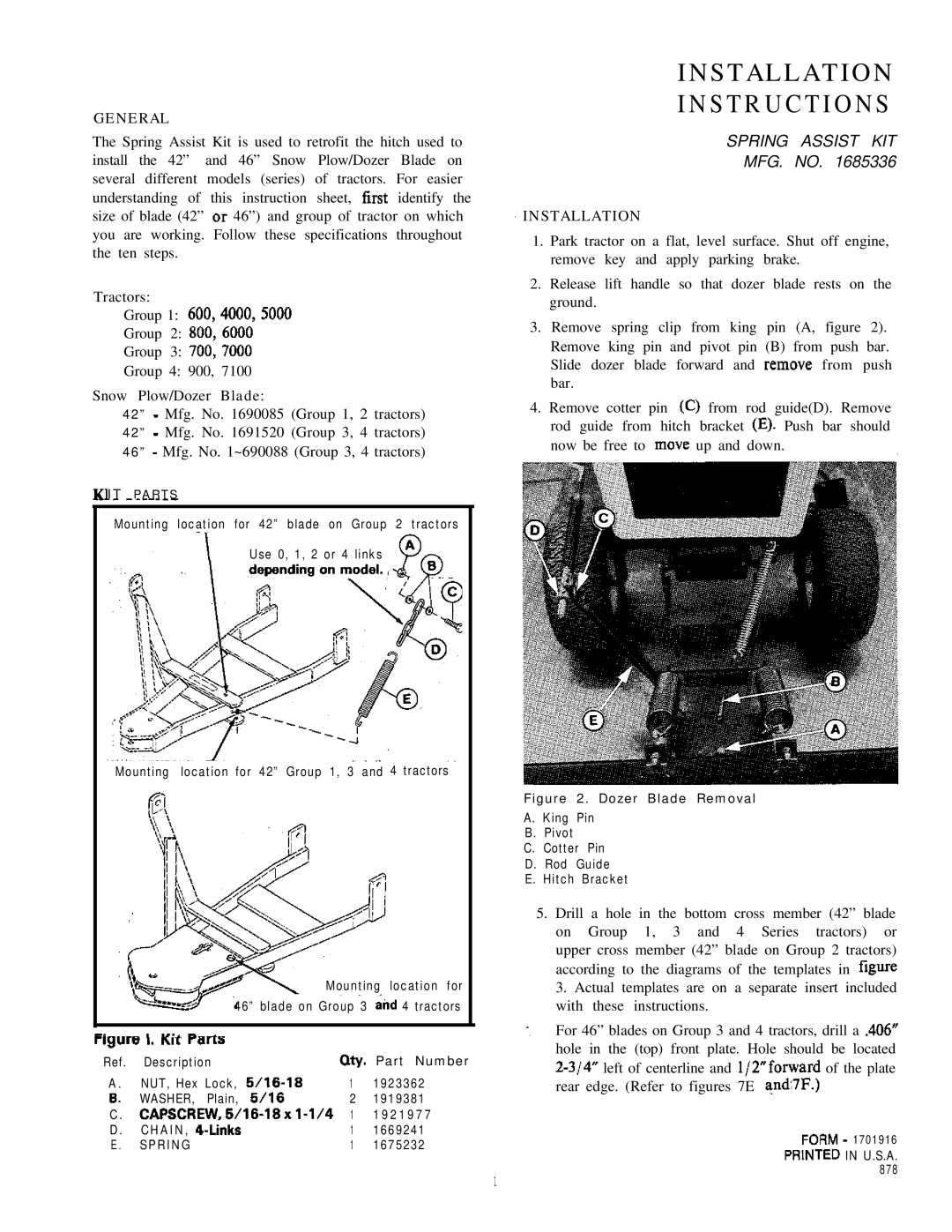 Snapper 1685336 installation instructions Installation Instructions 