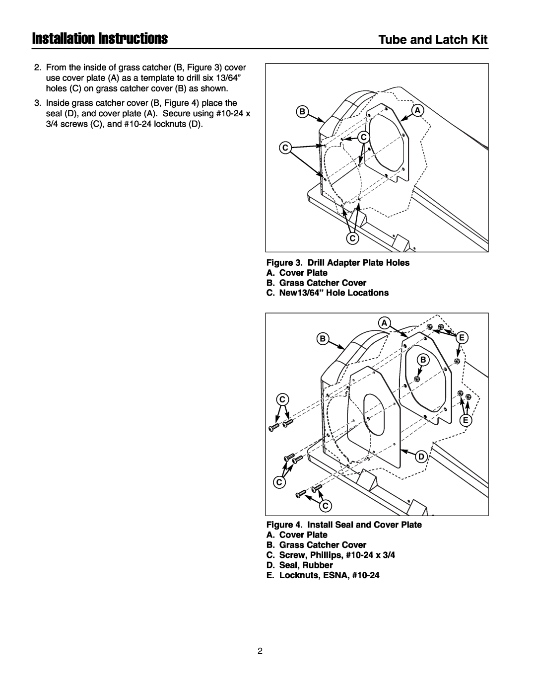 Snapper 1687262 installation instructions Installation Instructions, Tube and Latch Kit 