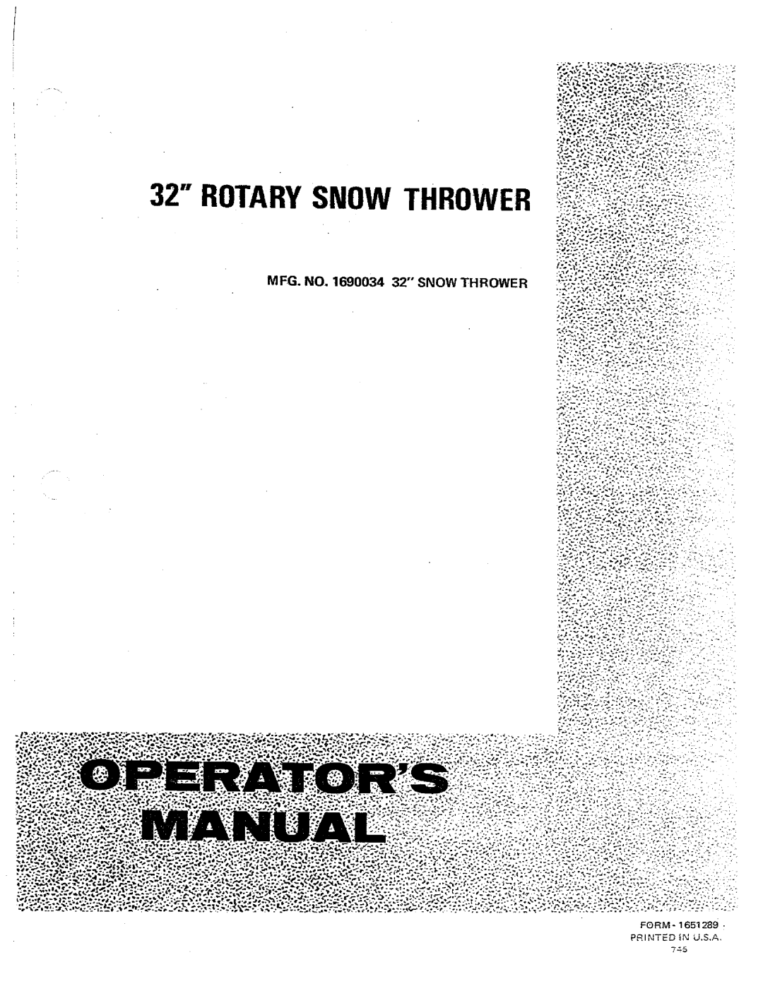 Snapper 1690034 manual 