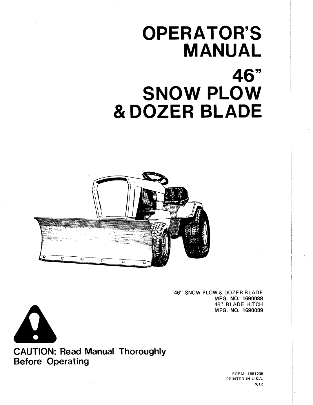 Snapper 1690089 manual 