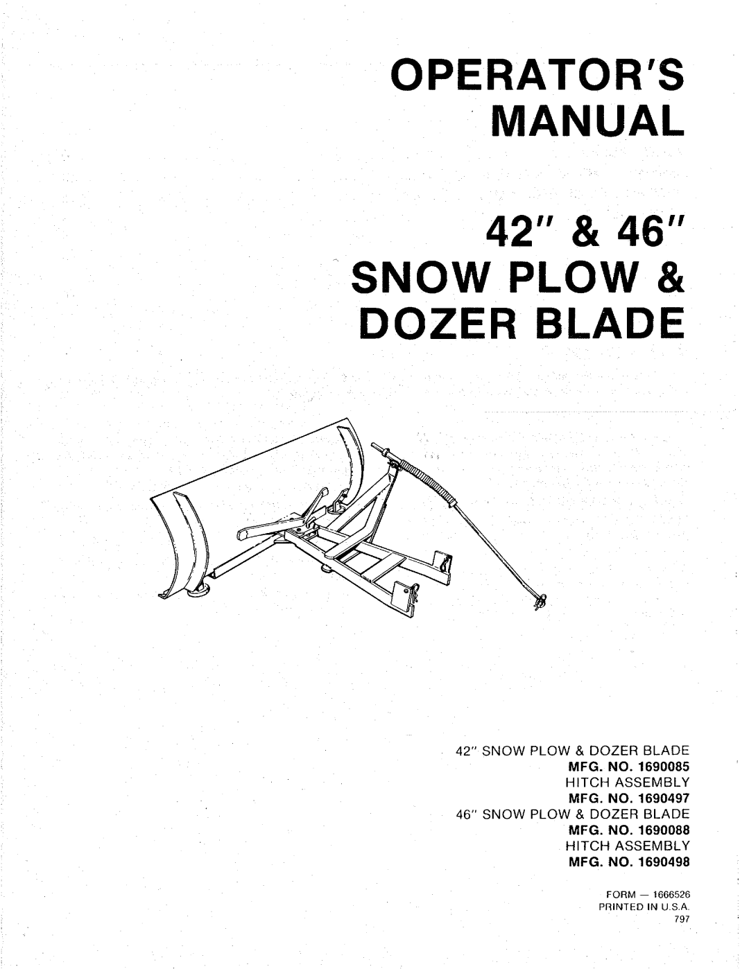 Snapper 1690088, 1690497, 1690498 manual 