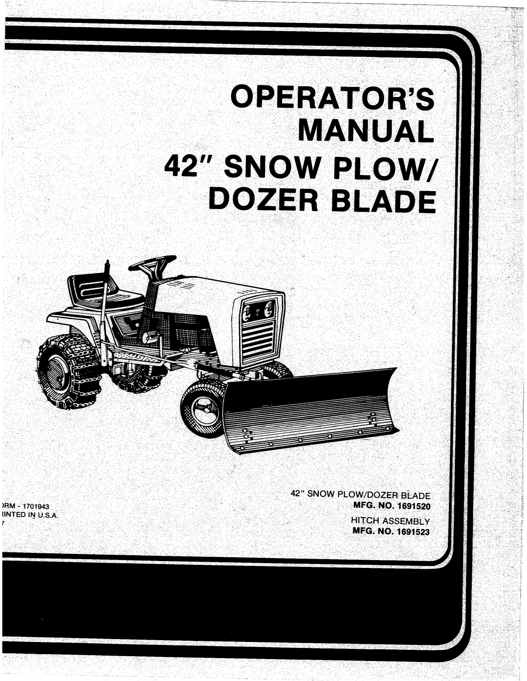 Snapper 1691523 manual 