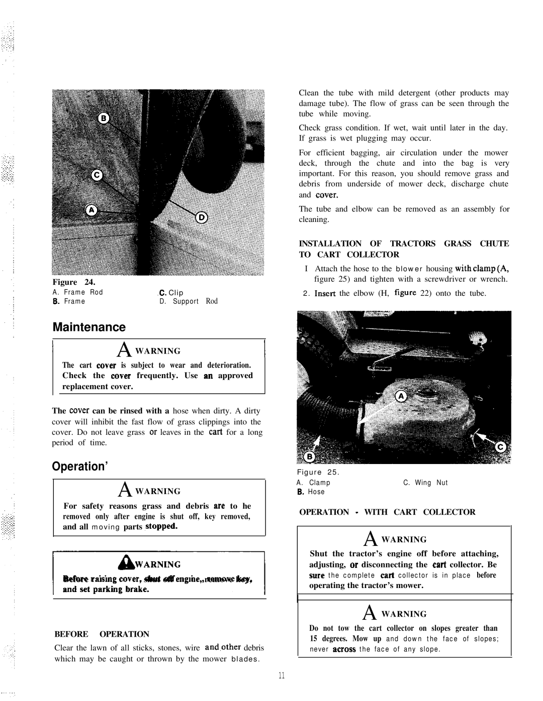 Snapper 1691525 manual Maintenance 