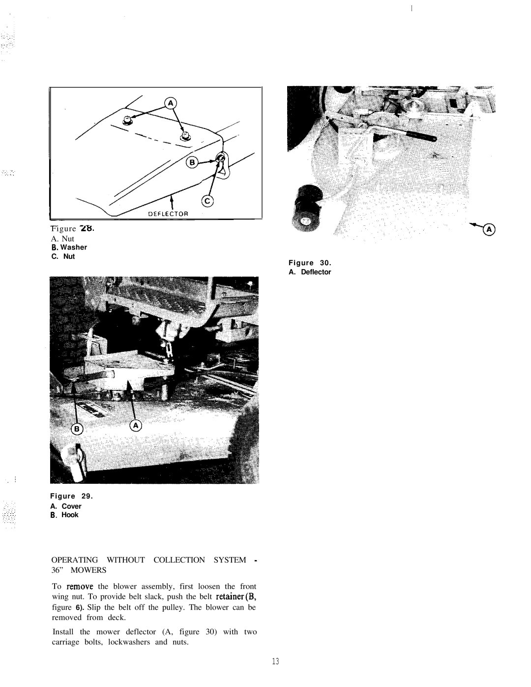 Snapper 1691525 manual Operating Without Collection System 36 Mowers 