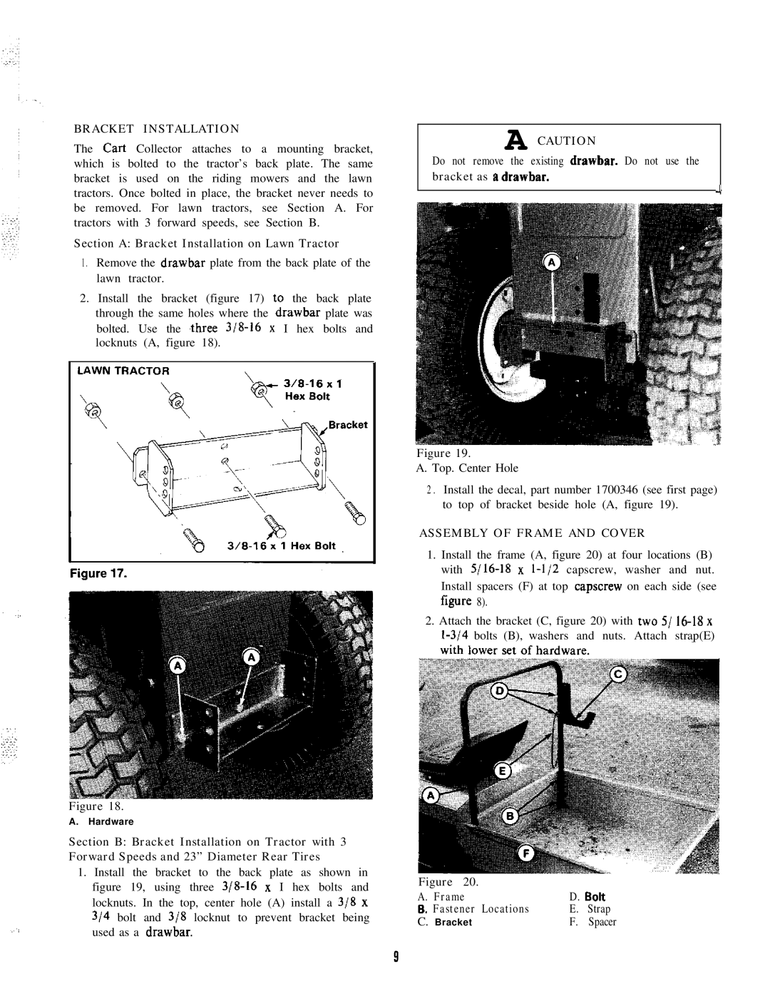 Snapper 1691525 manual Bracket Installation 