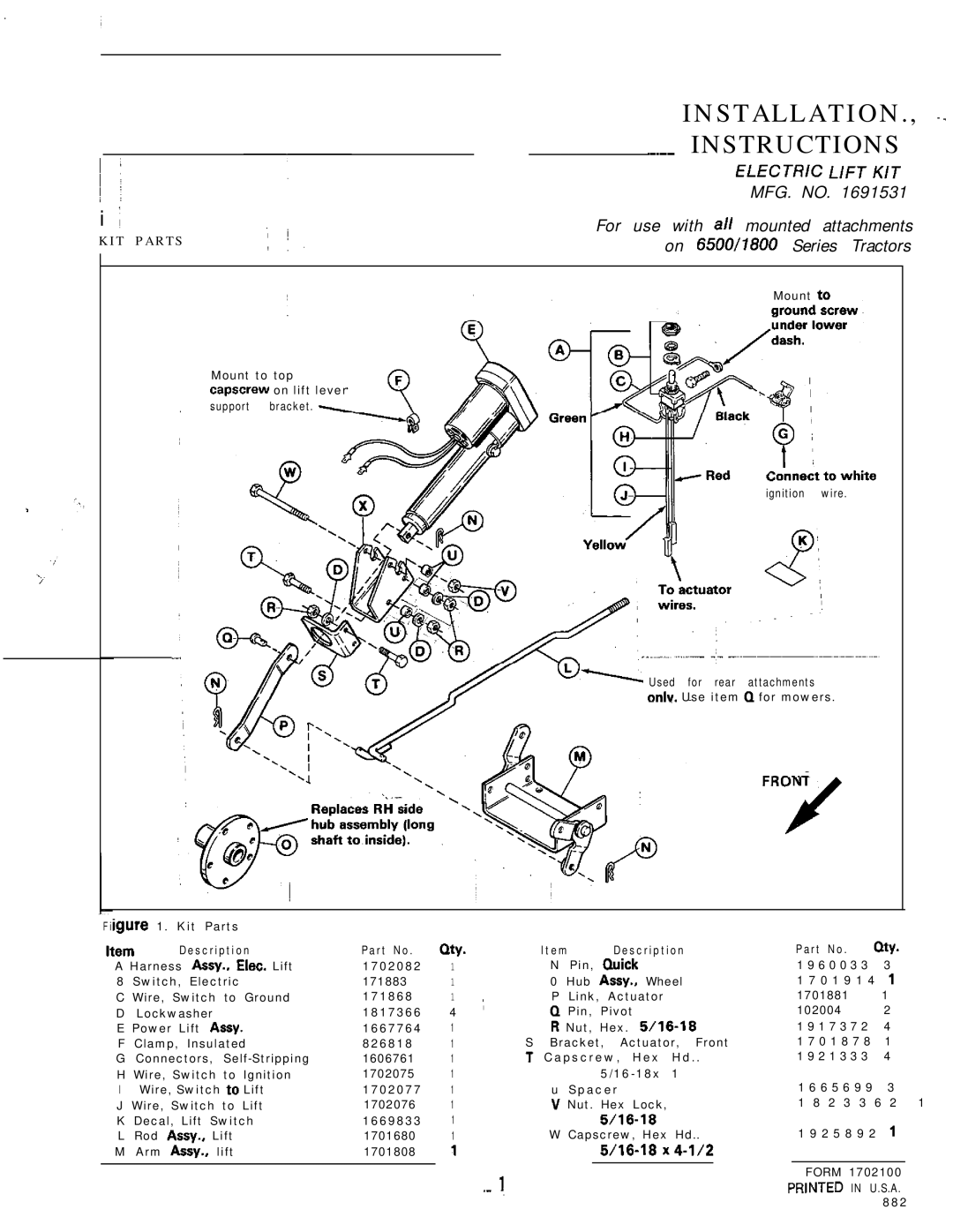 Snapper 1691531 installation instructions Installation., ~ 