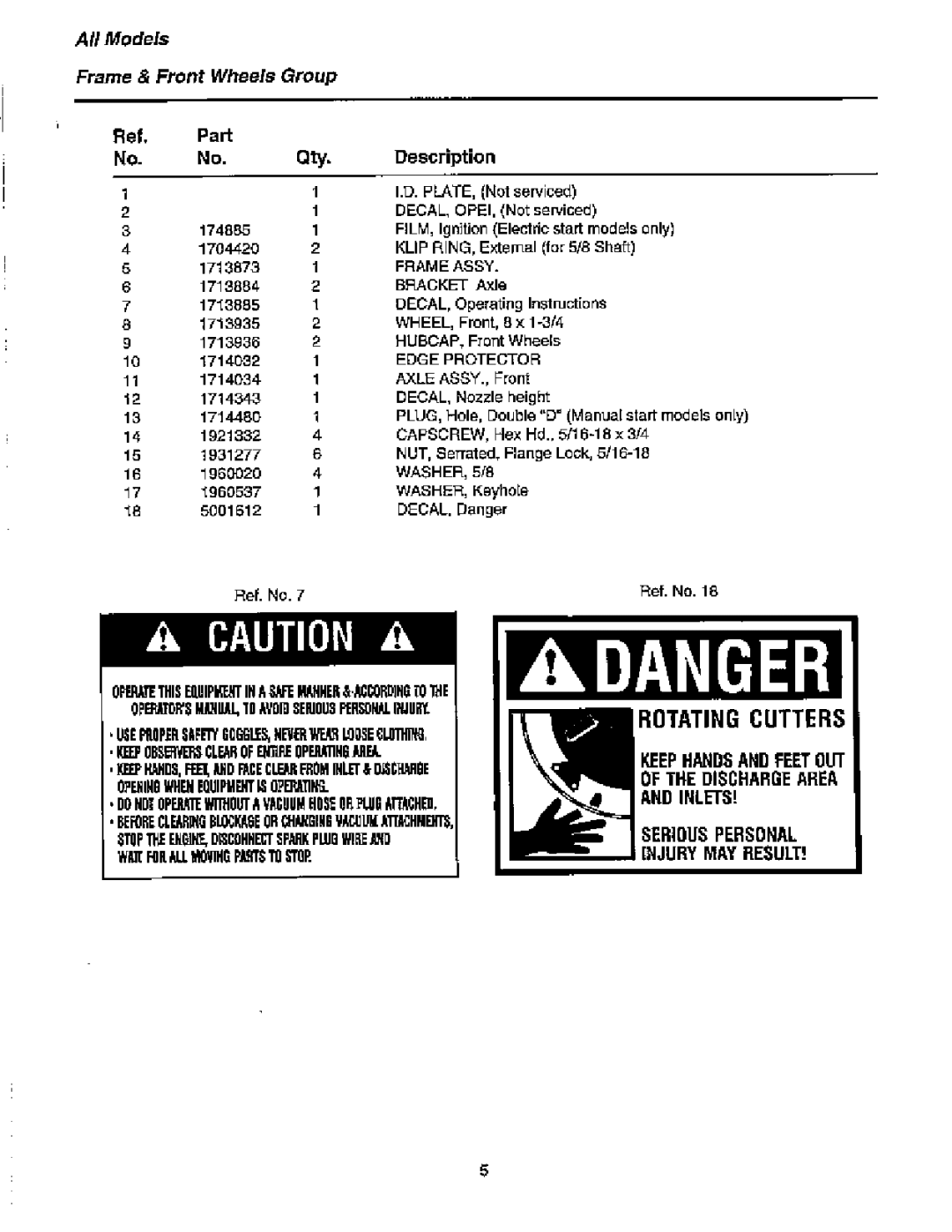 Snapper 1692374, 1692466, 1692373, 1692467, 1692372, 1692371 manual 