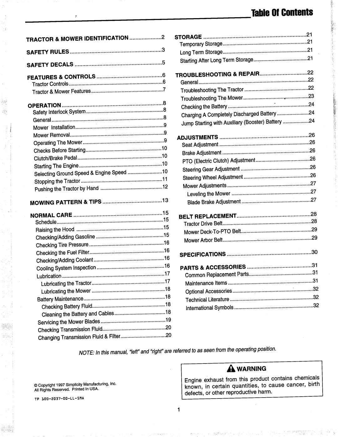 Snapper 1692839, 1692689 manual 