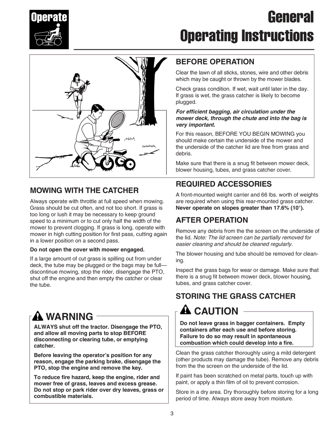 Snapper 1694693, 1694153, 1723846 manual Before Operation, Mowing with the Catcher, Required Accessories, After Operation 