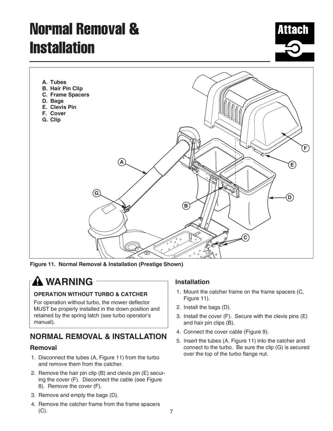 Snapper 1723846, 1694153, 1694693 manual Normal Removal Installation 