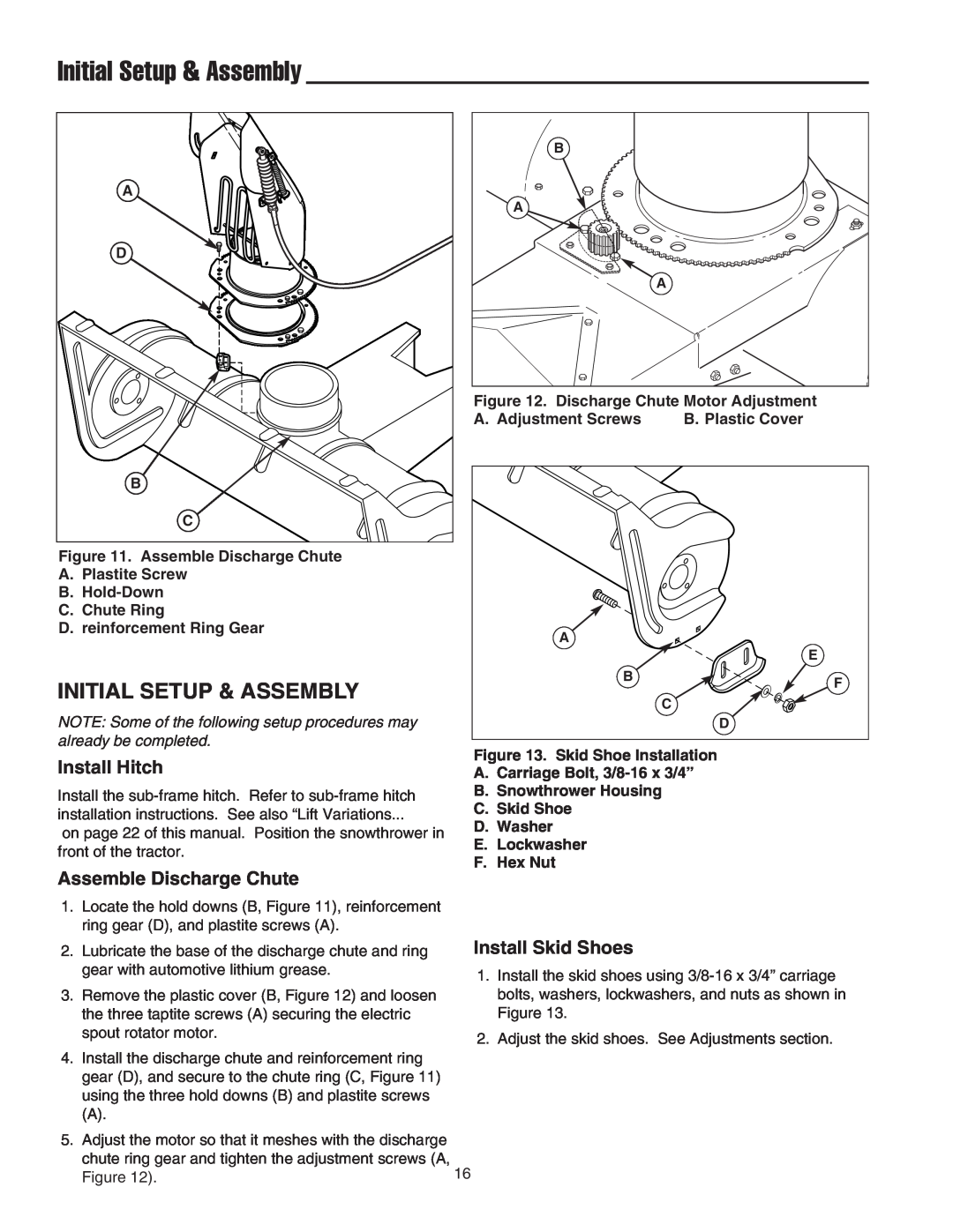 Snapper 1694144, 1694295, 1694150 Initial Setup & Assembly, Install Hitch, Assemble Discharge Chute, Install Skid Shoes 