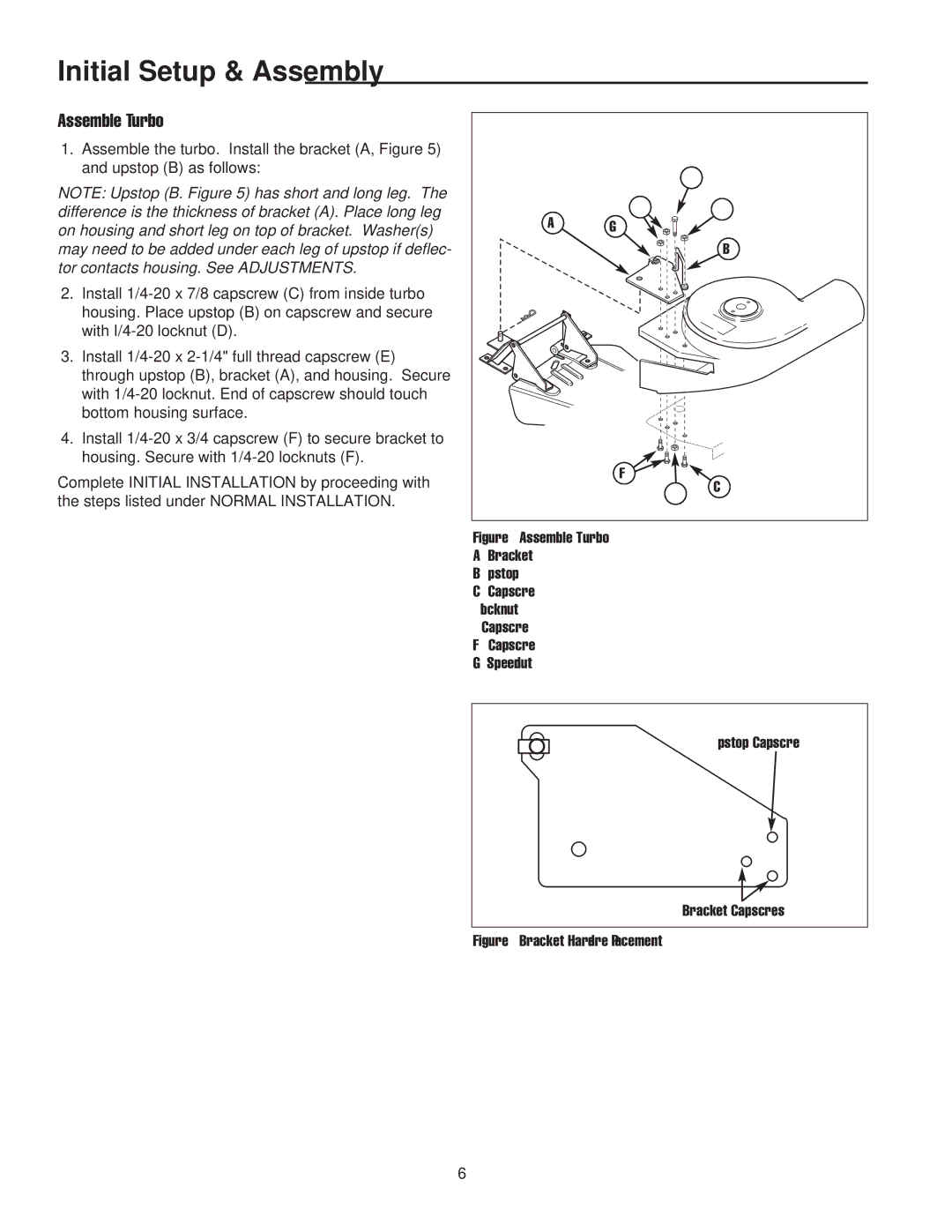 Snapper 1694496, 1726315-02 manual Assemble Turbo, Bracket Hardware Placement 