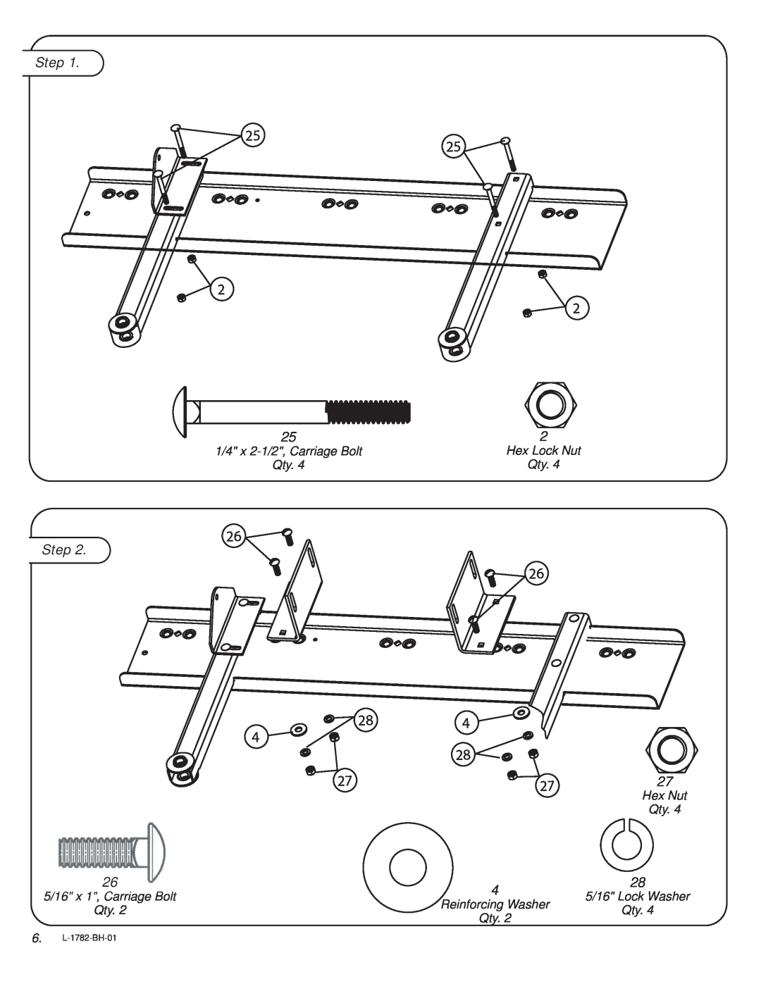 Snapper 1695066 owner manual Step, 6. L-1782-BH-01 