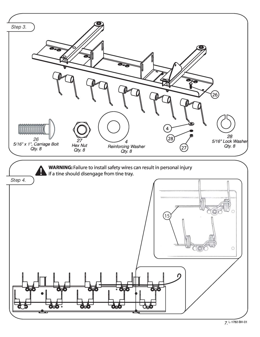 Snapper 1695066 owner manual Step, 7. L-1782-BH-01 