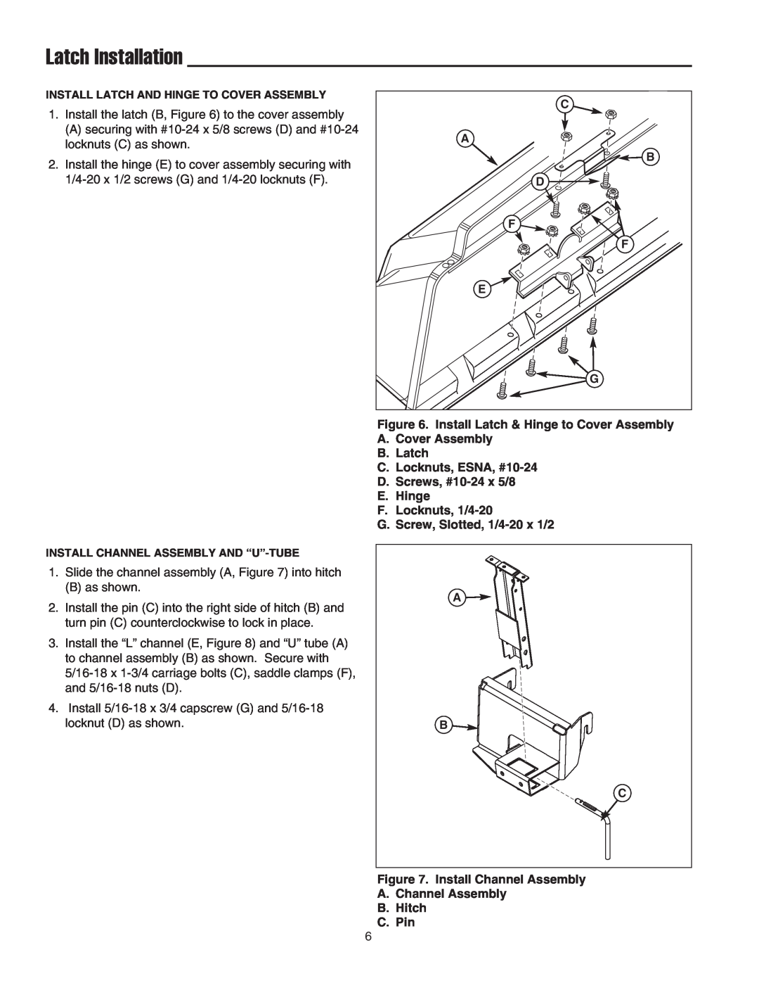 Snapper 1695164 manual Latch Installation 