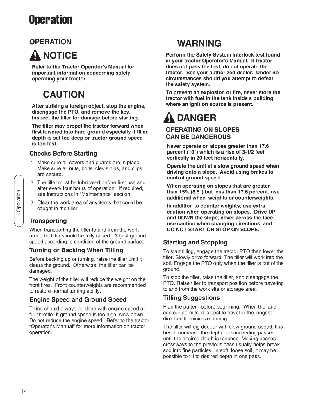 Snapper 1695419, 1694151 manual Operation 