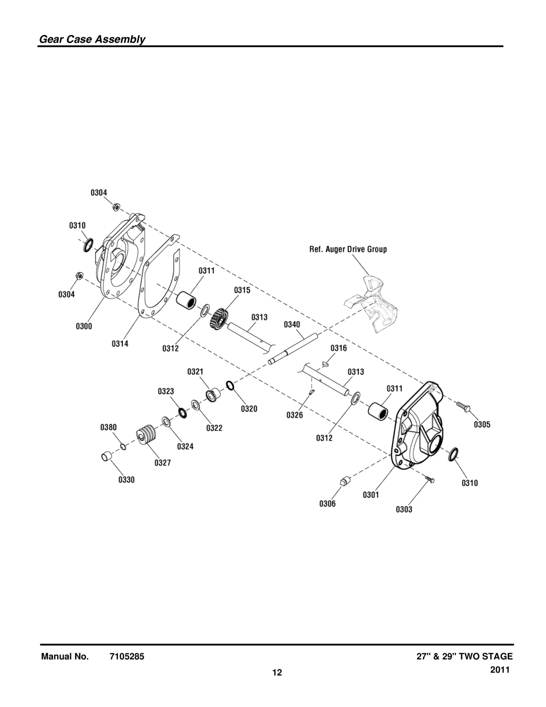 Snapper 1696002, 1696003, 1696001 manual Gear Case Assembly 