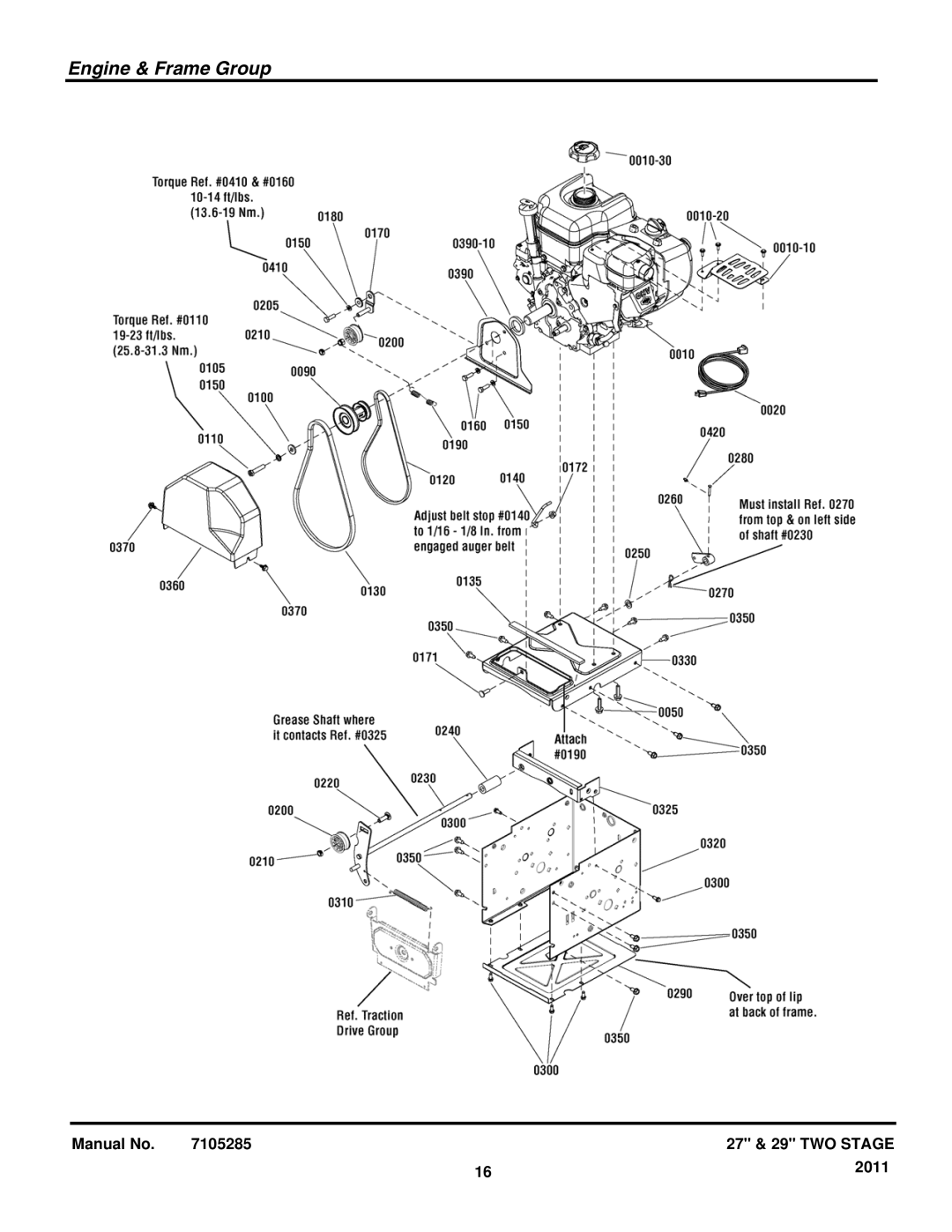 Snapper 1696003, 1696002, 1696001 manual Engine & Frame Group 