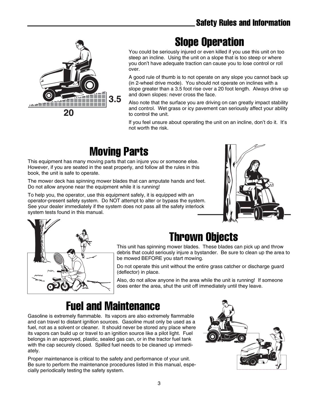 Snapper 1700, 2700, 400 manual Slope Operation, Safety Rules and Information 