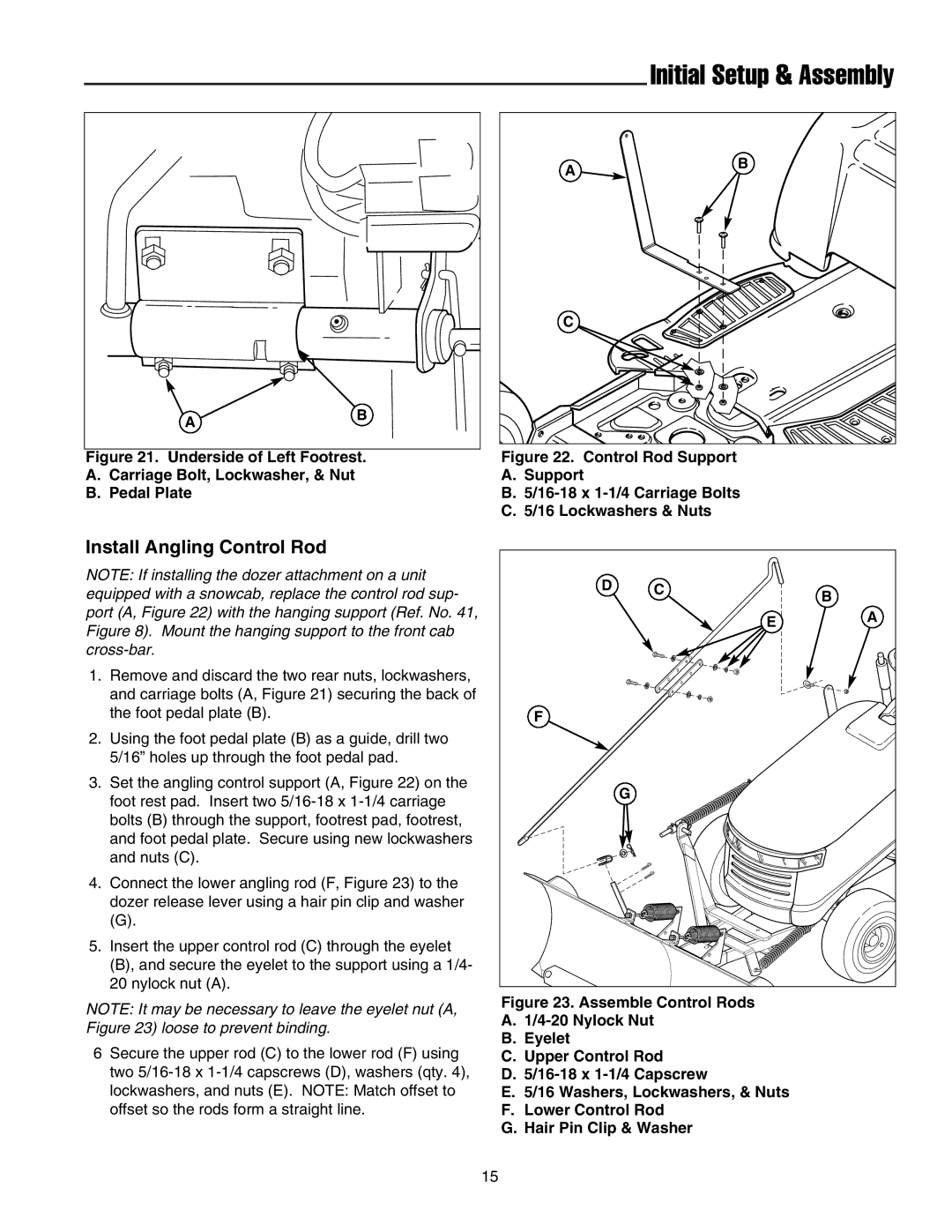 Snapper 1721301-02, 1693755 manual Install Angling Control Rod 