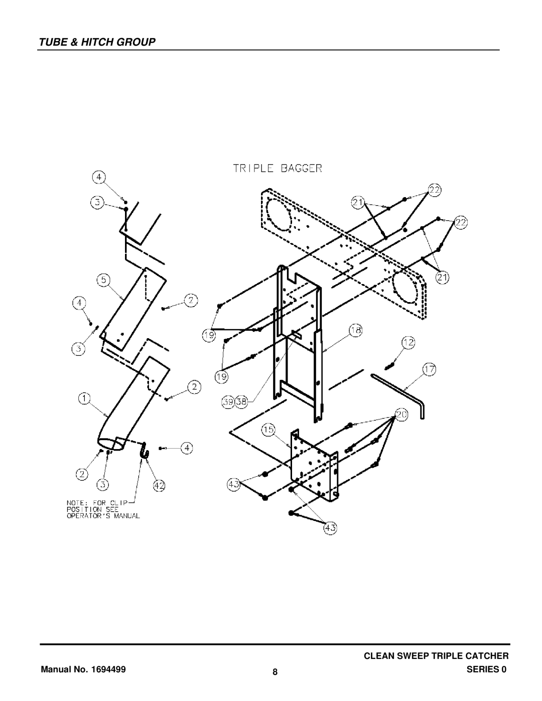 Snapper 1726794 manual Tube & Hitch Group 