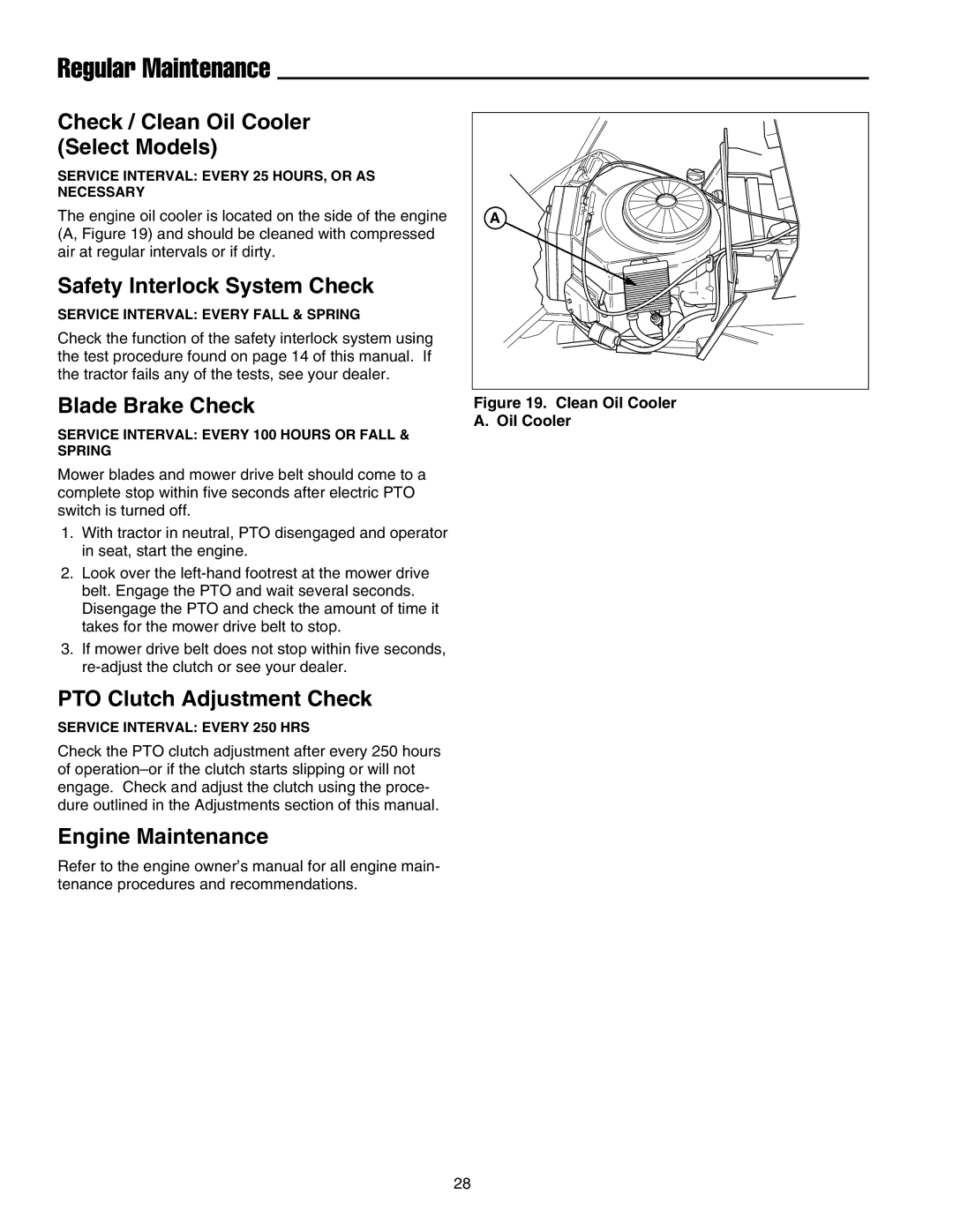 Snapper 1800, 2800, 500, 1700, 2700, 400 manual Regular Maintenance 