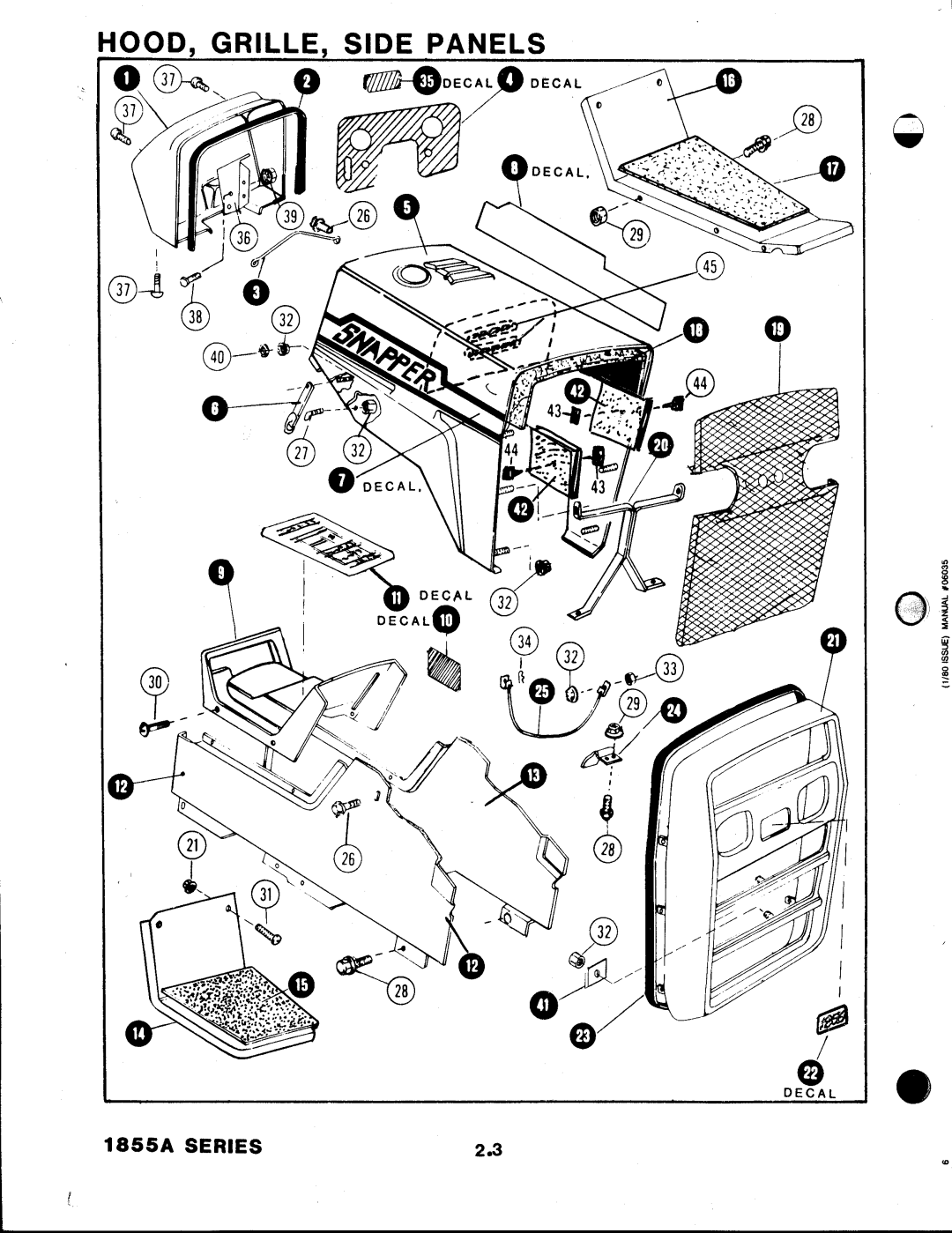Snapper 1855A Series manual 