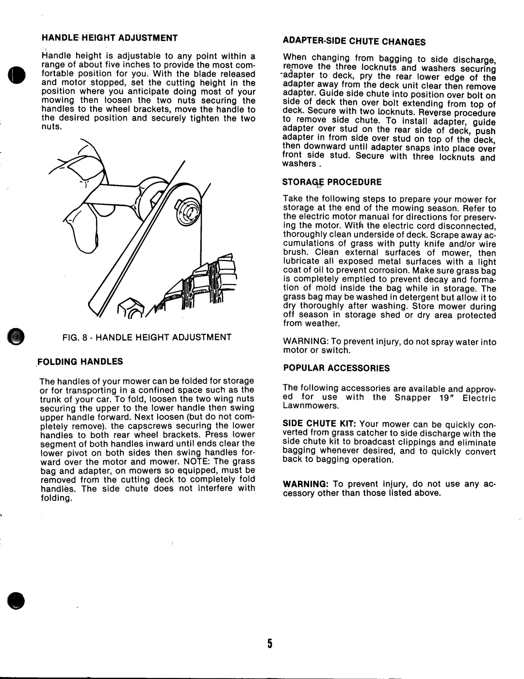 Snapper 19E07 manual 