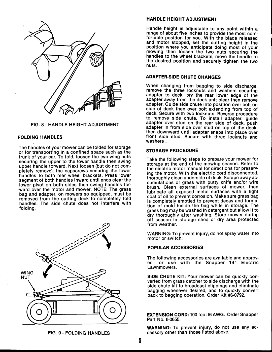 Snapper 19EO5 HI-VAC Series manual 