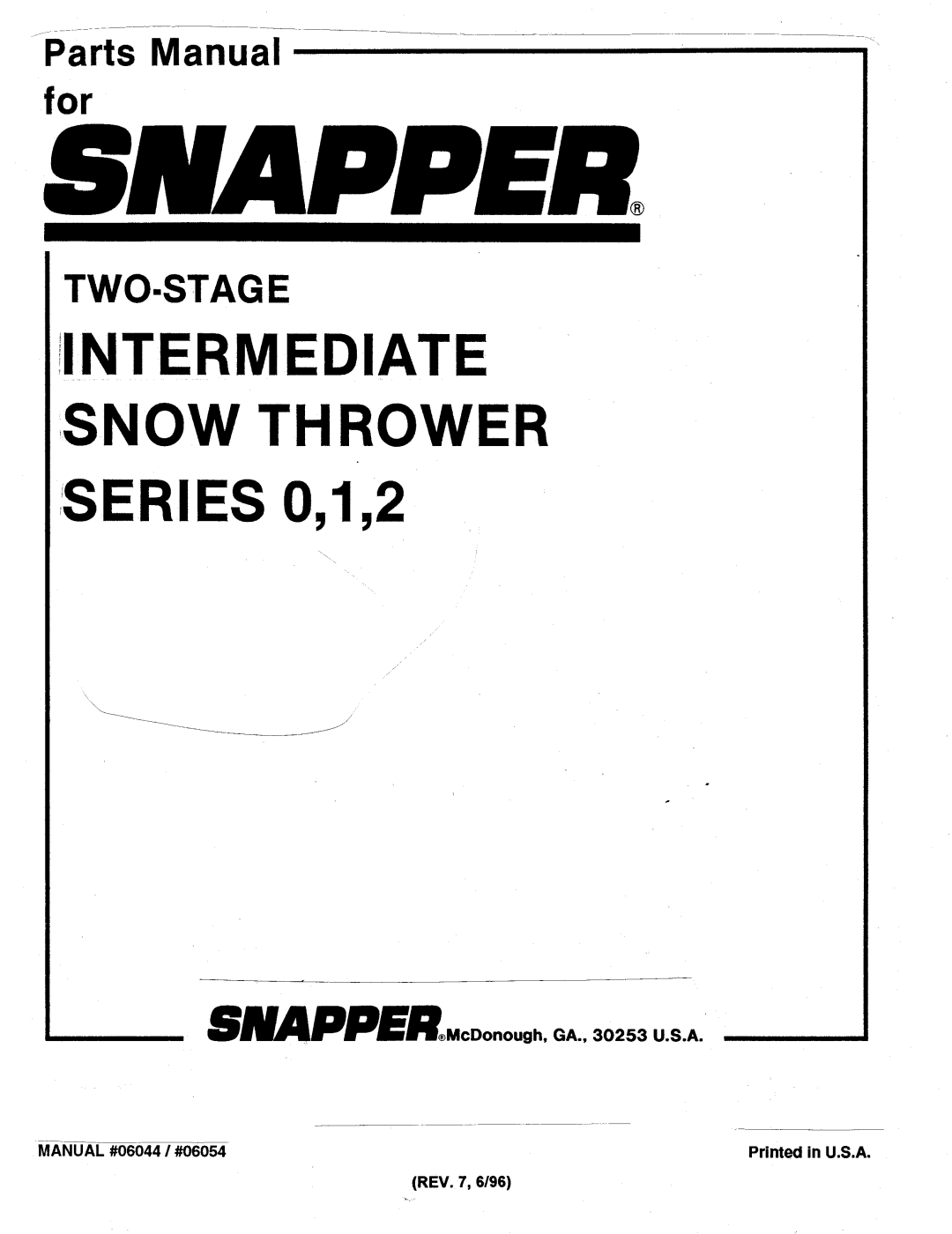 Snapper 0, 2, 1 manual 