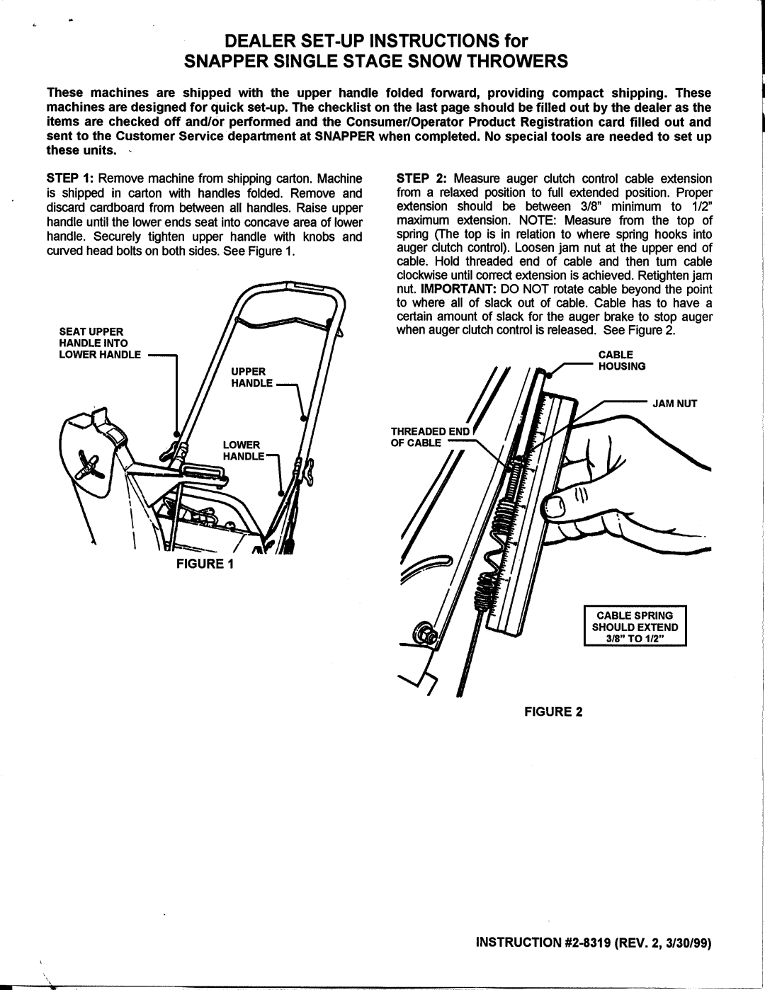Snapper 2-8319 manual 