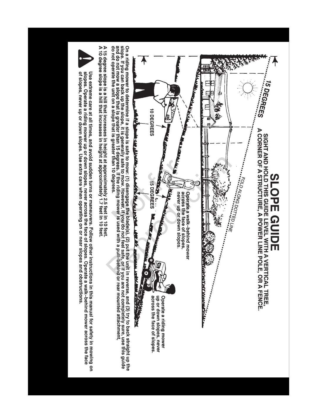 Snapper 20 manual Slope Guide, Reproduction 
