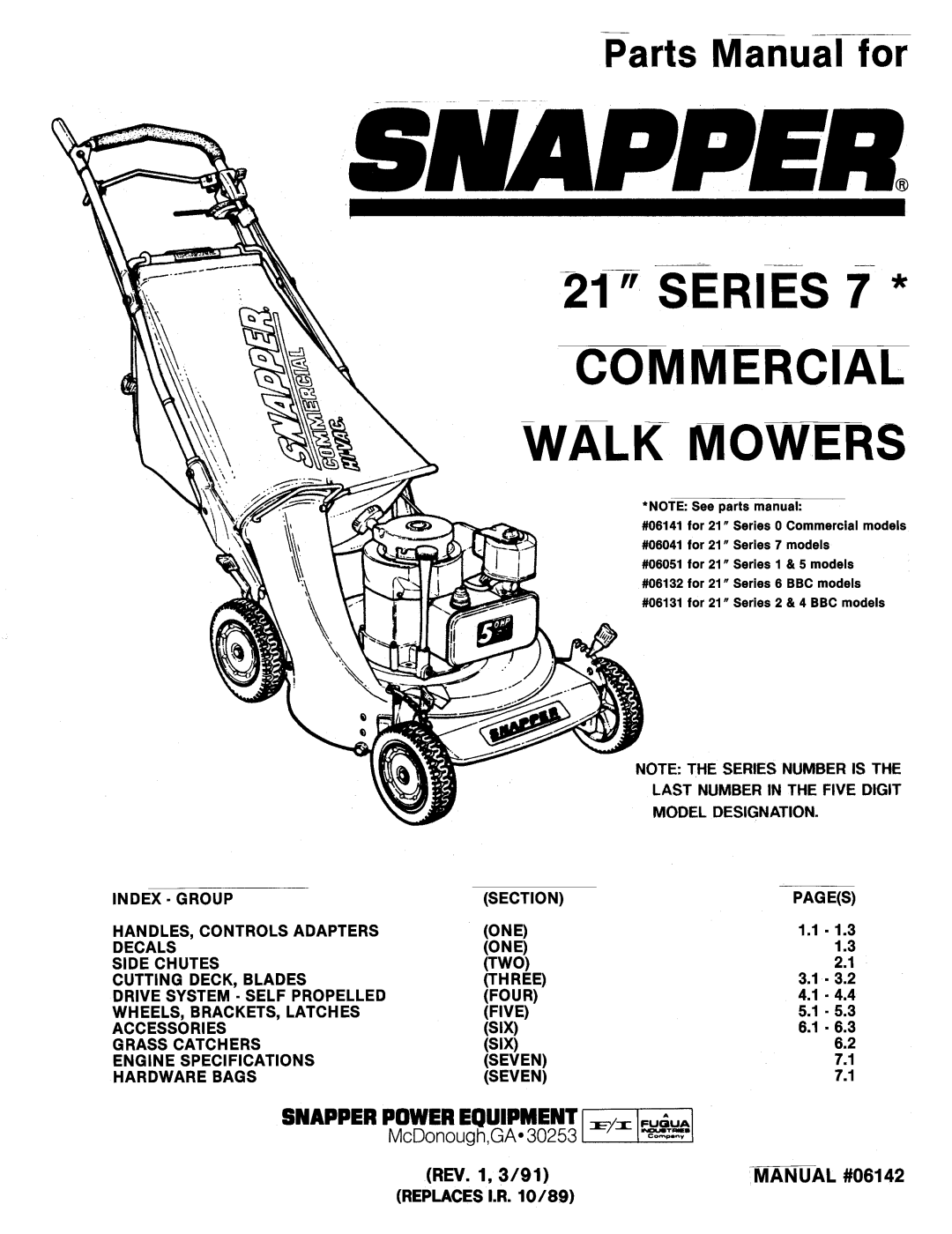 Snapper 21 Series 7 manual 