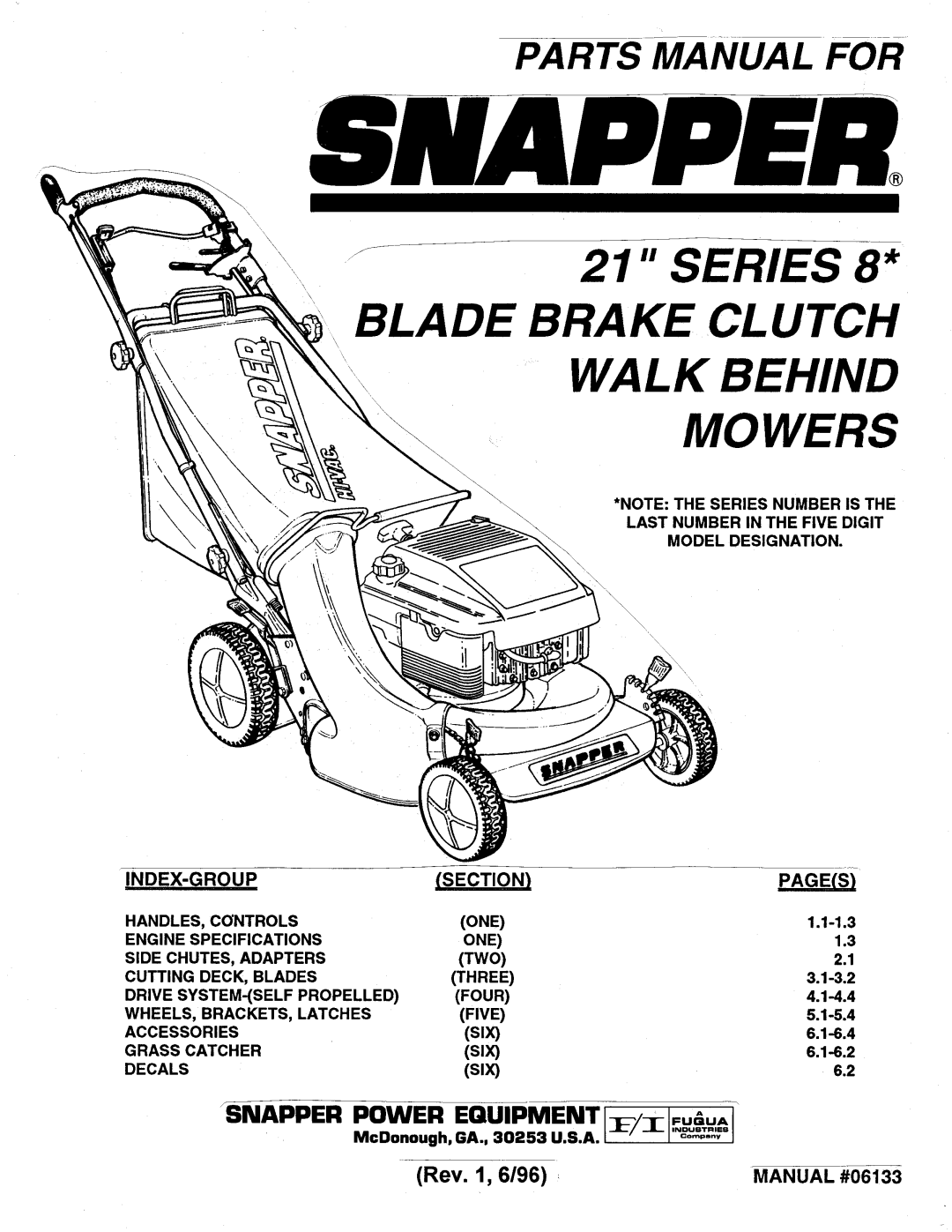 Snapper 21 Series 8 manual 