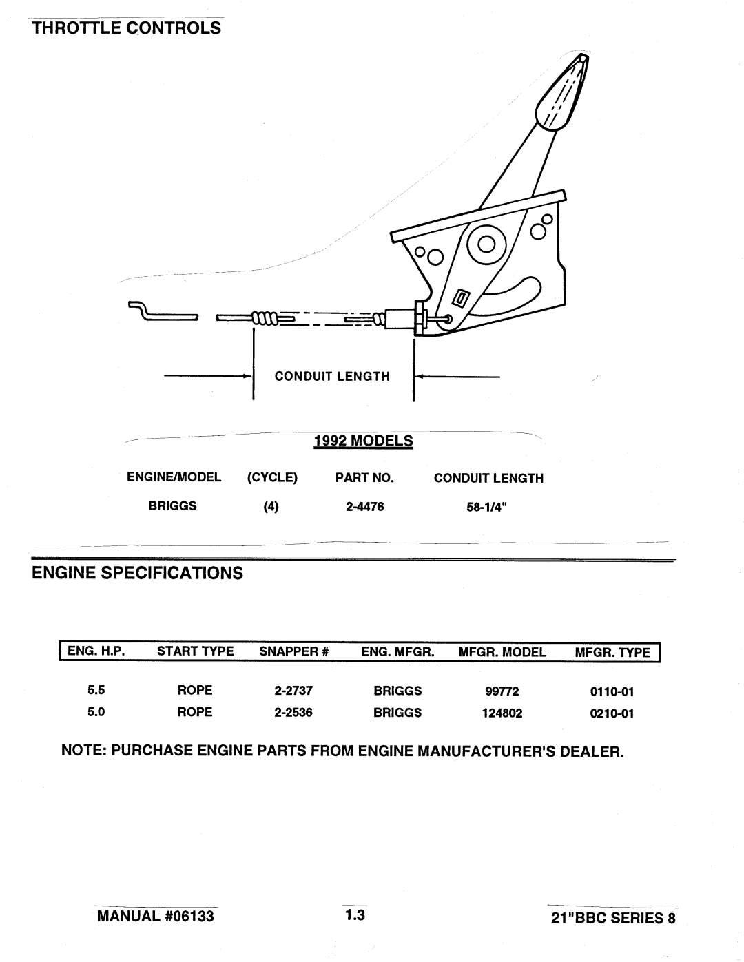 Snapper 21 Series 8 manual 