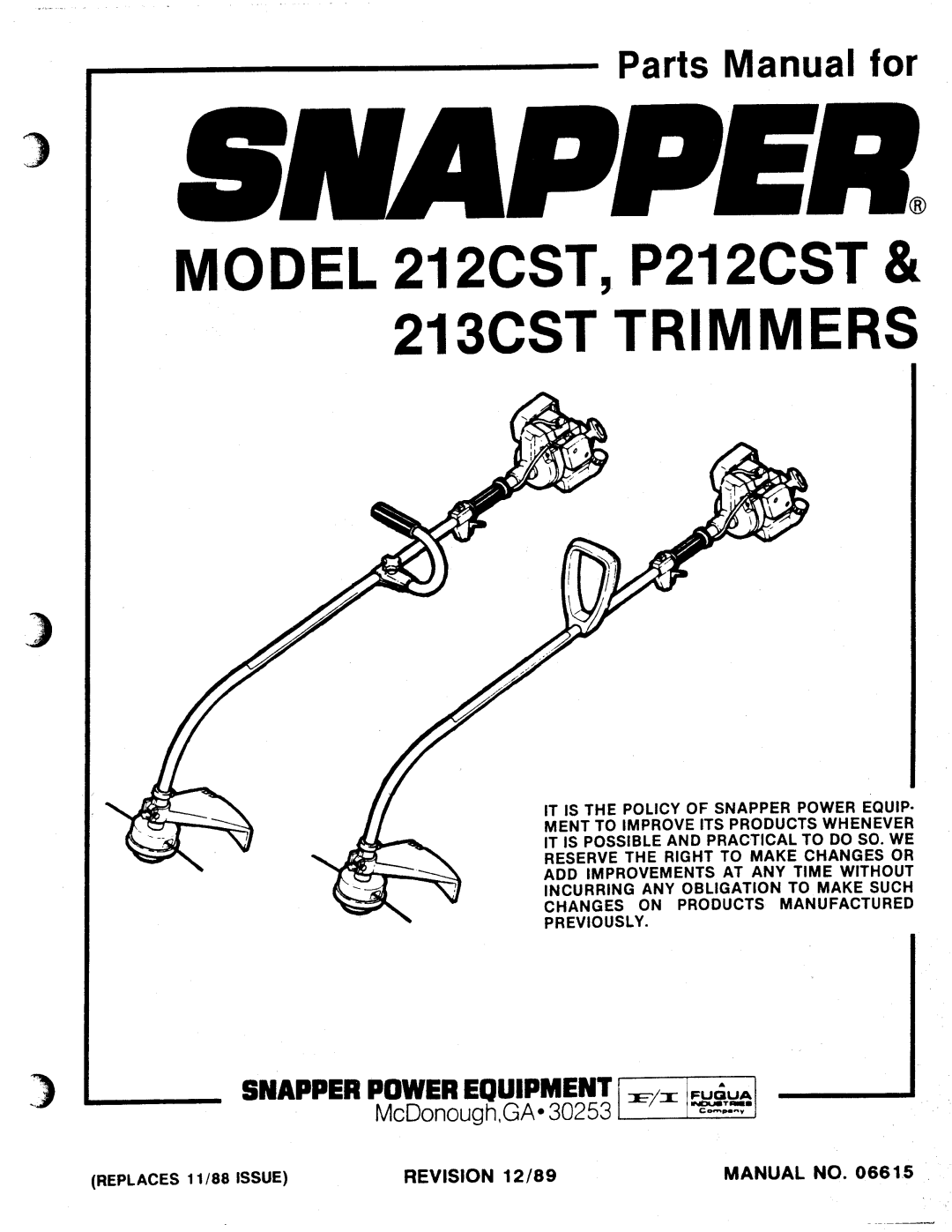Snapper P212CST, 213CST manual 
