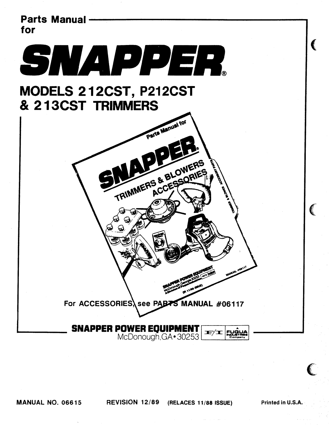 Snapper 213CST, P212CST manual 