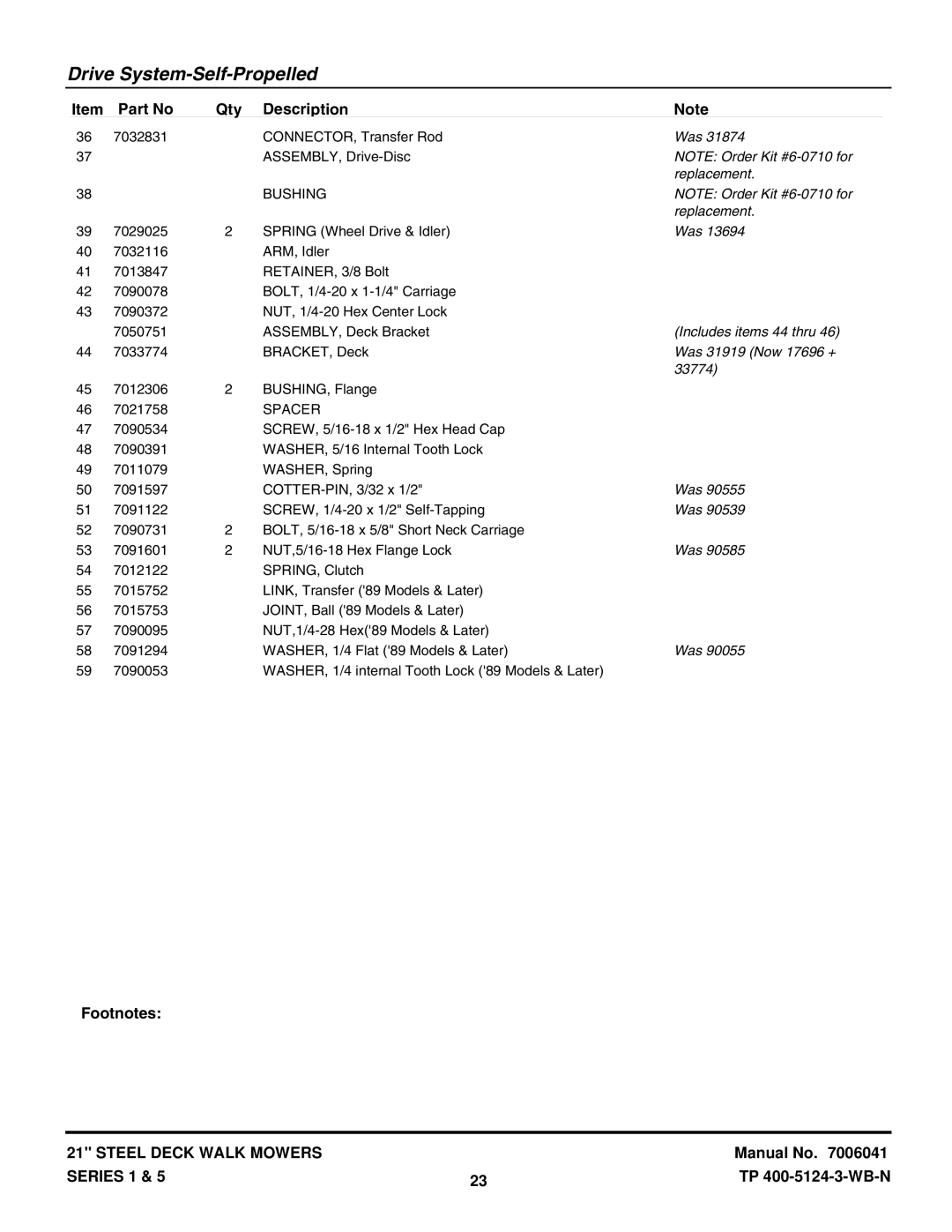 Snapper 21405-2, 21401S, 21351D, 21351PD, 21401PS Replacement, Includes items 44 thru, Was 31919 Now 17696 +, 33774 