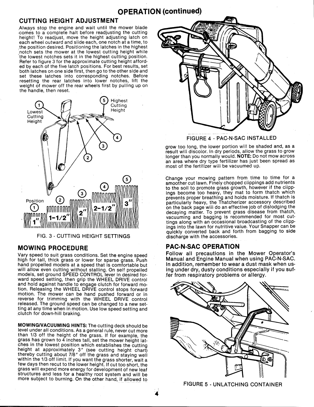 Snapper 21405PN manual 