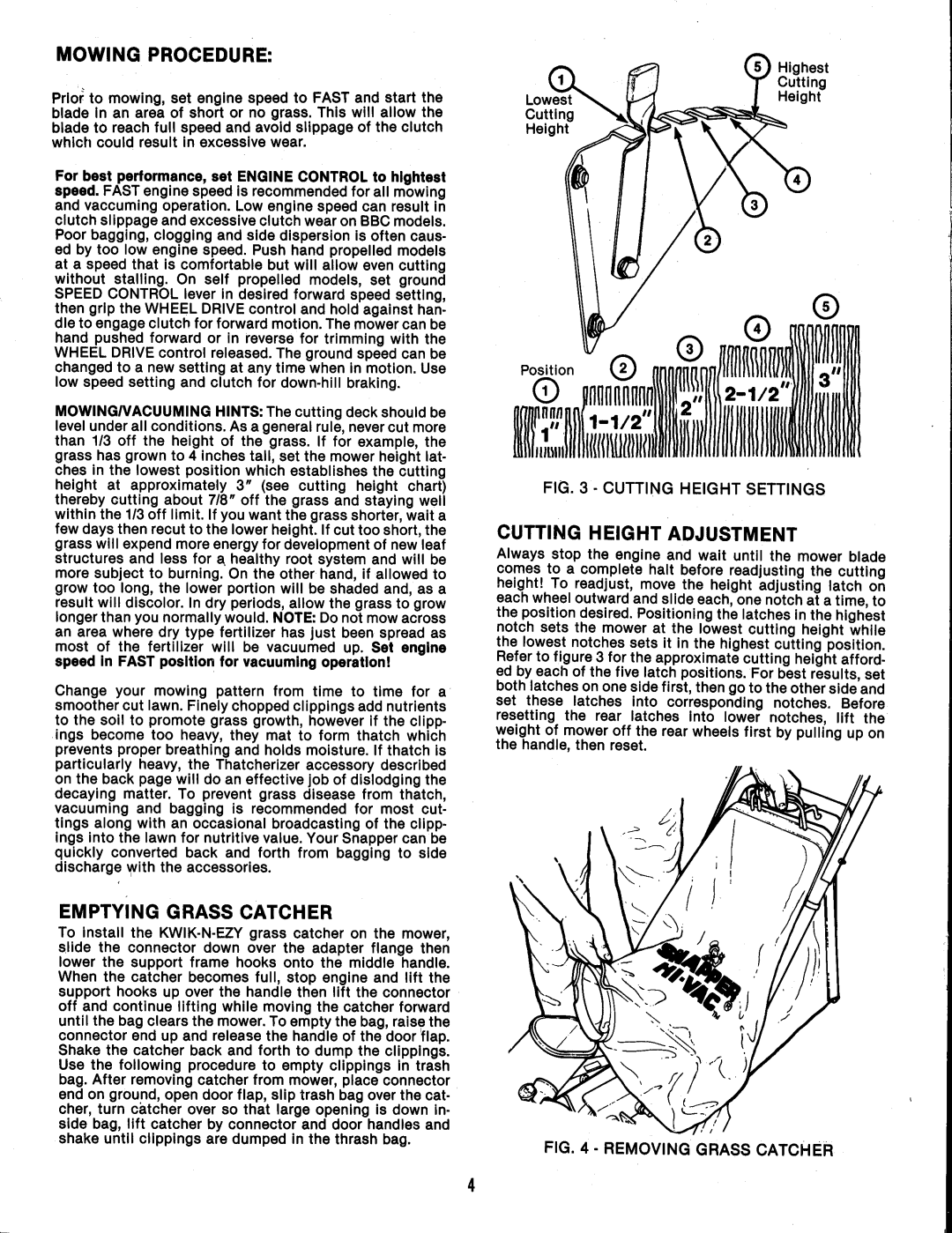 Snapper 214X4PR manual 