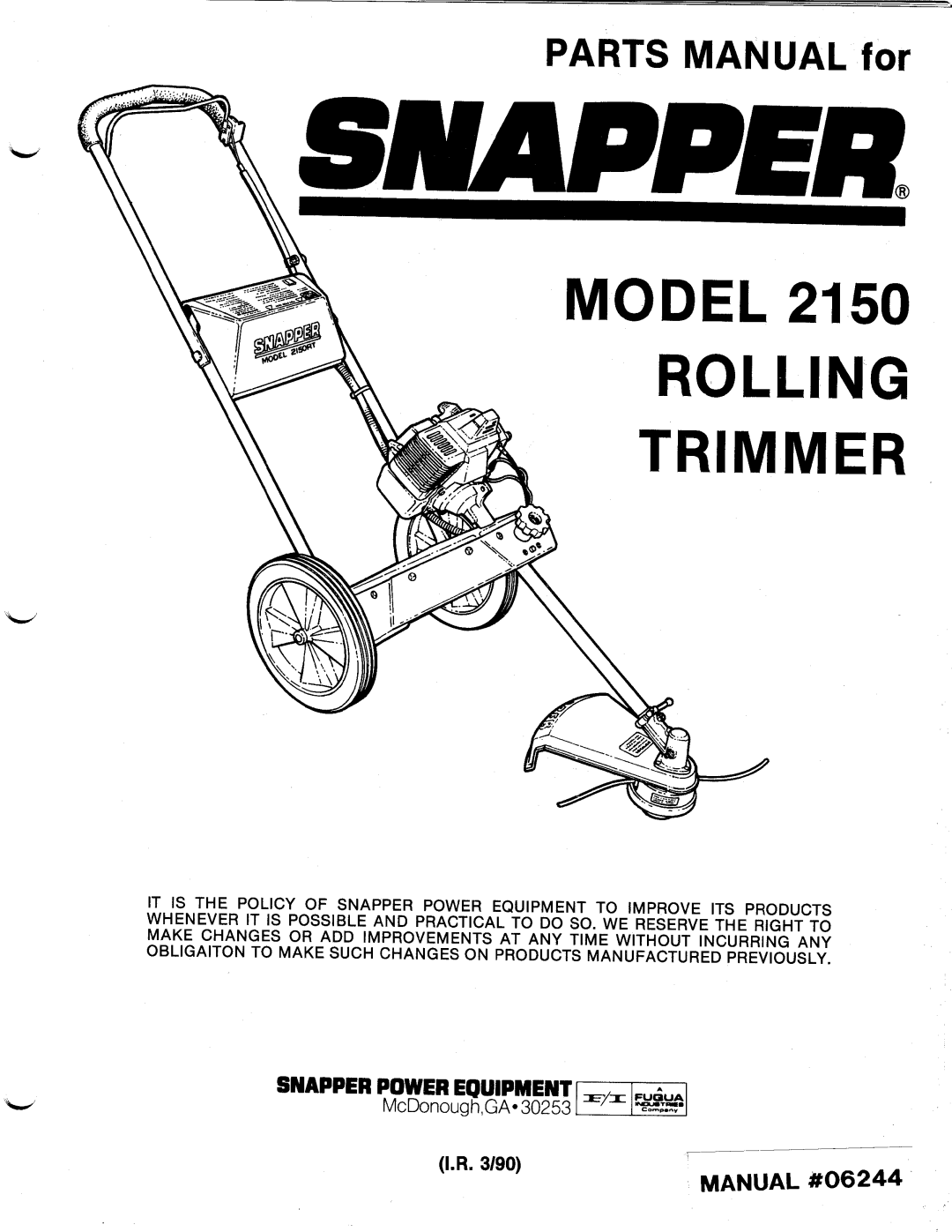Snapper 2150 manual 