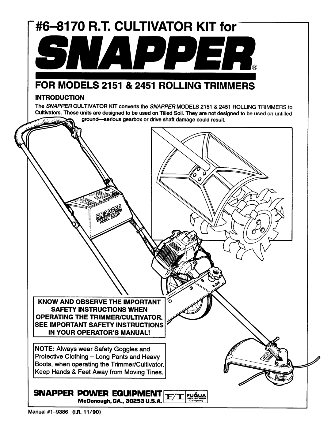 Snapper 2151 manual 