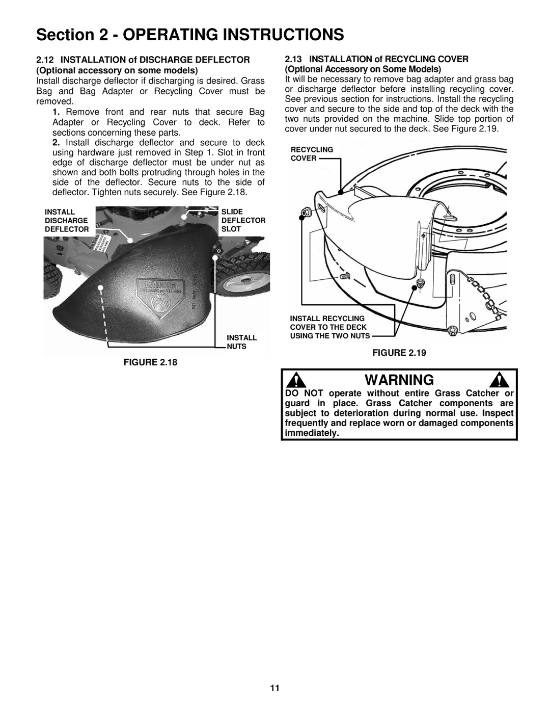 Snapper 216517B, P216517B, P217017BV, P217017BVE, P215517HC Install Slide Discharge Deflector Slot 