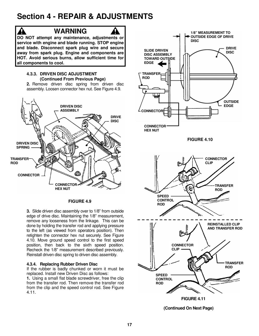 Snapper 216517B, P216517B, P217017BV, P217017BVE, P215517HC Replacing Rubber Driven Disc, On Next 