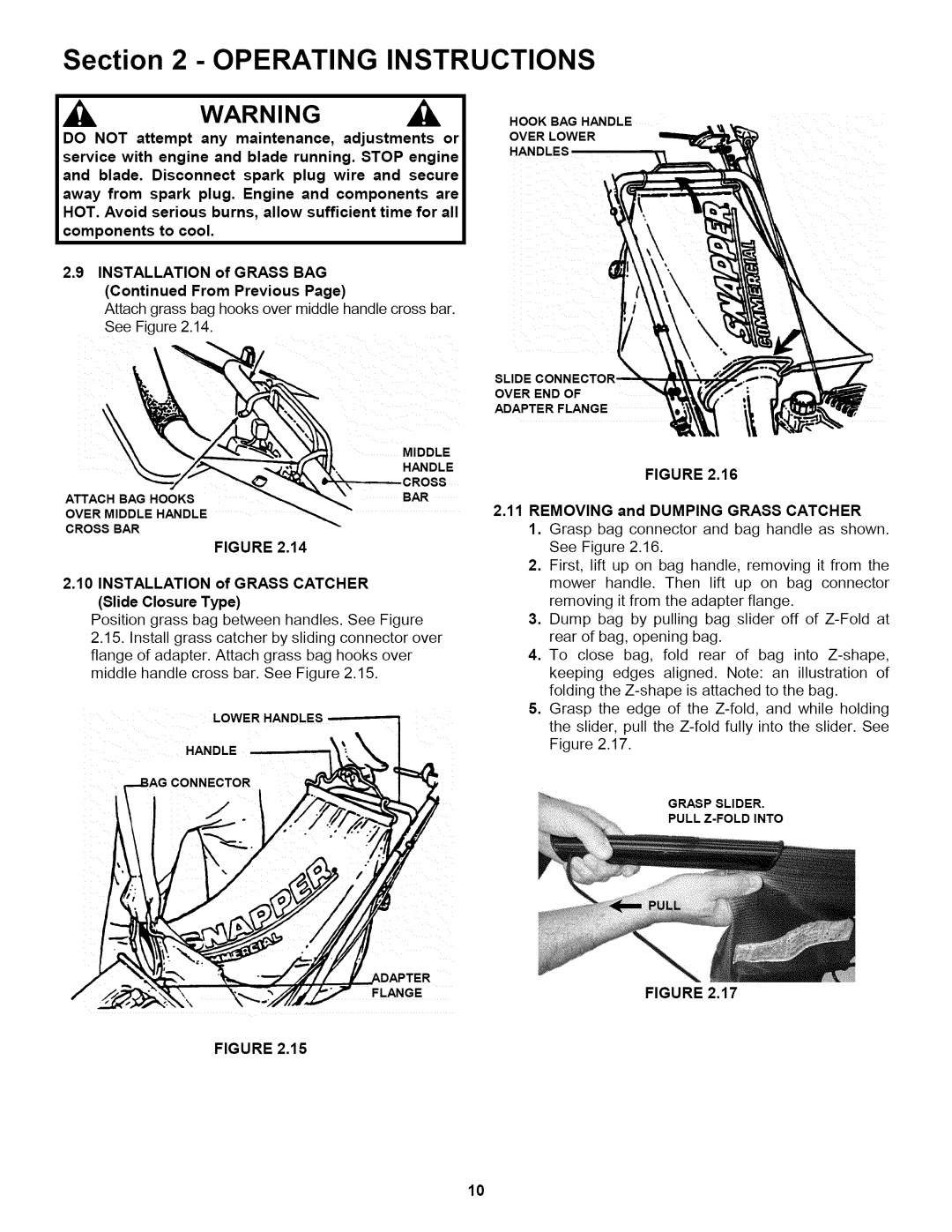 Snapper P2167517BVE, WP216517B important safety instructions Operating Instructions, Figure 