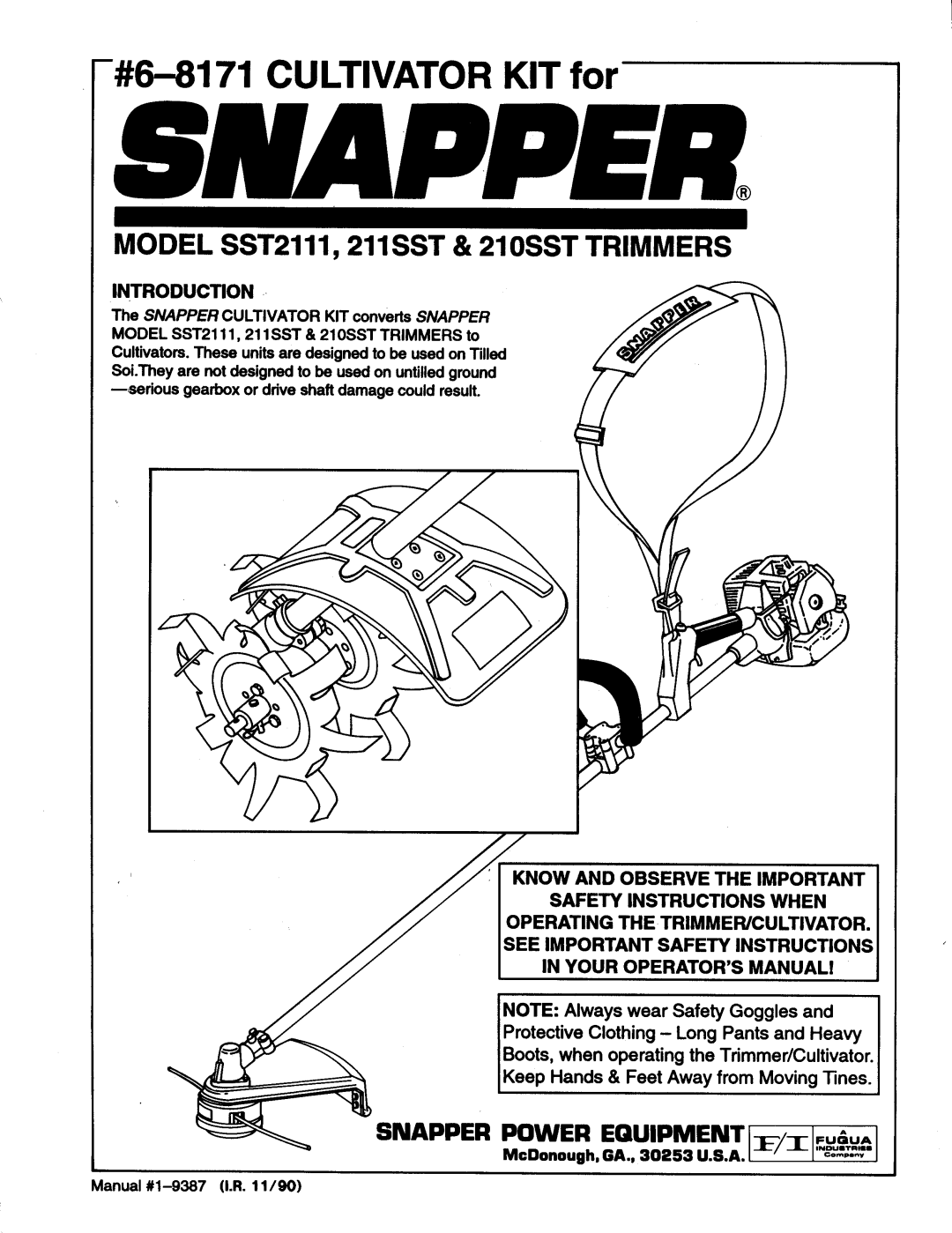 Snapper SST2111, 21SST, 211SST manual 